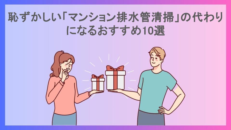 恥ずかしい「マンション排水管清掃」の代わりになるおすすめ10選